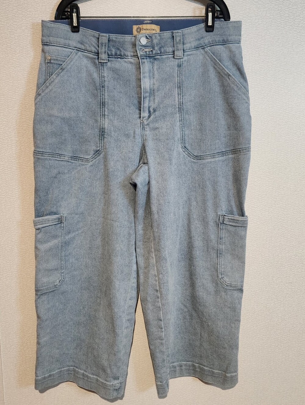 Democracy Ab Technology Wide Leg Cargo Crop Jeans Size 16W